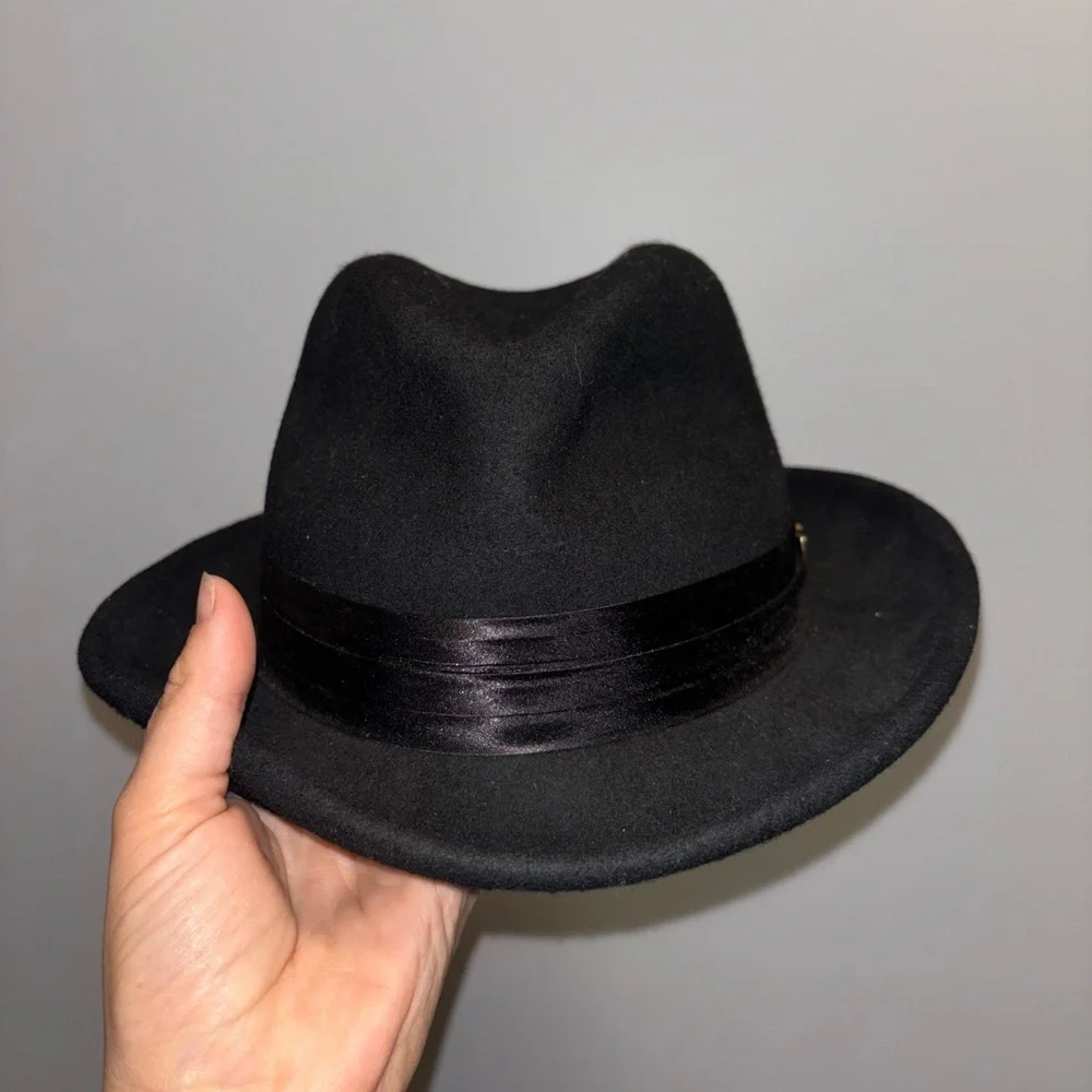 Men's Black Top Hat 100% Australian Wool By Bruno Capelo